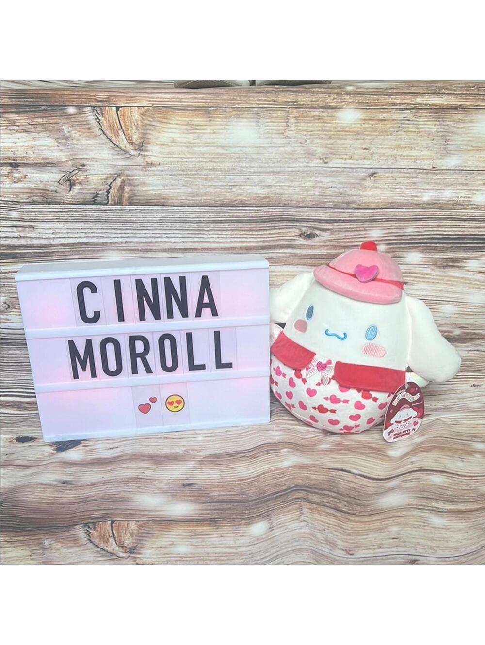 NWT Cinnamoroll Plush with Pink and Red Hearts Squishmallow